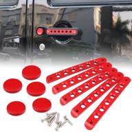 🚪 red door handle inserts for jeep wrangler - 5pcs grab handle covers for jk unlimited 4door 2007-2017 логотип