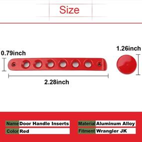 img 1 attached to 🚪 Red Door Handle Inserts for Jeep Wrangler - 5PCS Grab Handle Covers for JK Unlimited 4Door 2007-2017