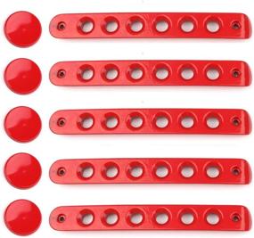 img 2 attached to 🚪 Red Door Handle Inserts for Jeep Wrangler - 5PCS Grab Handle Covers for JK Unlimited 4Door 2007-2017