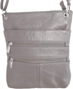 img 3 attached to Genuine Leather Shoulder Travel Silver Women's Handbags & Wallets for Shoulder Bags