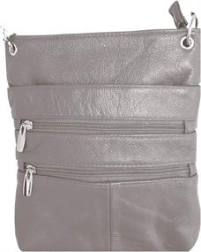 img 4 attached to Genuine Leather Shoulder Travel Silver Women's Handbags & Wallets for Shoulder Bags