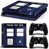 🎮 ps4 console designer skin decal cover + remote dualshock 4 controller stickers - doctor who logo