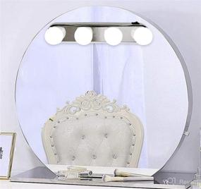 img 3 attached to Домашнее зеркало с подсветкой LED Lighted Bathroom Mirror, Портативный аксессуар для макияжа, Беспроводное освещение для туалетного столика, Длина 12 дюймов