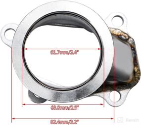 img 1 attached to 🔧 PQYRACING Stainless Steel 2.5"/63mm Vband Clamp Flange Turbo Down Pipe Adapter: Find the Best V-Band Downpipe Connector for T25 T28 GT25 GT28