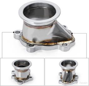 img 2 attached to 🔧 PQYRACING Stainless Steel 2.5"/63mm Vband Clamp Flange Turbo Down Pipe Adapter: Find the Best V-Band Downpipe Connector for T25 T28 GT25 GT28