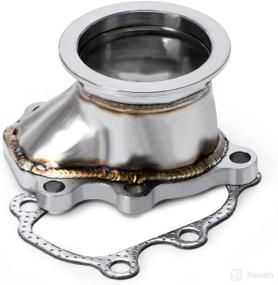 img 3 attached to 🔧 PQYRACING Stainless Steel 2.5"/63mm Vband Clamp Flange Turbo Down Pipe Adapter: Find the Best V-Band Downpipe Connector for T25 T28 GT25 GT28