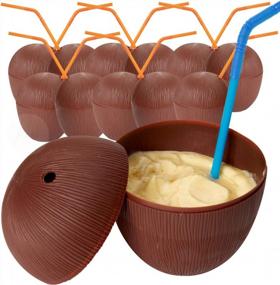 img 4 attached to Get Into The Island Spirit With Kicko Coconut Cups - 12 Pack Of Fun And Stylish Cups For Your Beach And Pool Parties!