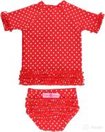 👙 rufflebutts® polka dot rash guard swimsuit set for baby/toddler girls - upf 50+ sun protection logo