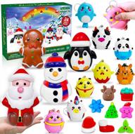 24 pack christmas stress balls toys: 4 jumbo slow rising + 12 keychain animal + 8 mochi squishy toys - holiday stocking stuffers for kids party favors gifts logo