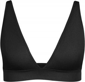 img 4 attached to Stay Cool And Comfy With INIBUD'S Ribbed Plunge Cami Bralette This Summer!