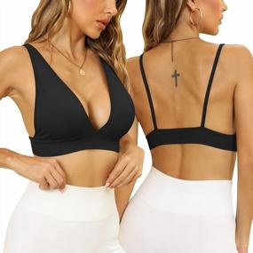 img 3 attached to Stay Cool And Comfy With INIBUD'S Ribbed Plunge Cami Bralette This Summer!