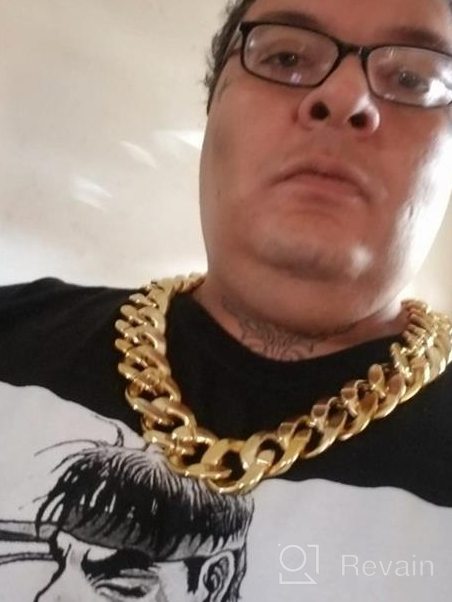 img 1 attached to 🔗 Lorigun Thug Life Gold Chain: Punk Style Hip Hop Ornament, Huge Golden Necklace for Thug Life Costume (31.2 Inches Circumference) review by Tyrell Rike