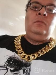 img 4 attached to 🔗 Lorigun Thug Life Gold Chain: Punk Style Hip Hop Ornament, Huge Golden Necklace for Thug Life Costume (31.2 Inches Circumference)