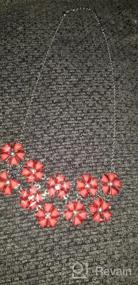 img 3 attached to LUX ACCESSORIES Red and Green Flower Statement Necklace for Christmas and Holiday Season.