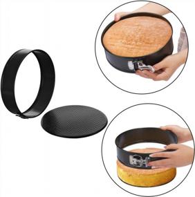 img 1 attached to MEIQIHOME 4-Piece Springform Cake Pan Set - Nonstick And Leakproof Bakeware For Perfect Cheesecake Every Time!