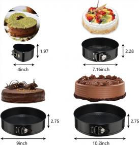 img 3 attached to MEIQIHOME 4-Piece Springform Cake Pan Set - Nonstick And Leakproof Bakeware For Perfect Cheesecake Every Time!