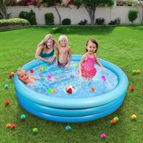 img 1 attached to 59" X 15" Inflatable Swimming Pool For Kids Adults Family - Blowup Pools For Backyard & Indoor/Outdoor Use