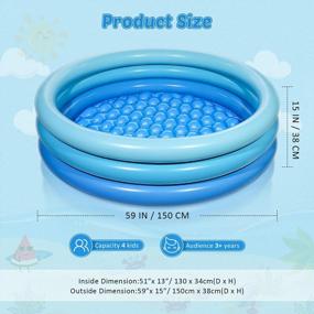 img 3 attached to 59" X 15" Inflatable Swimming Pool For Kids Adults Family - Blowup Pools For Backyard & Indoor/Outdoor Use