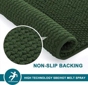 img 1 attached to Turquoize Non-Slip Chenille Bathroom Rugs With Extra Soft Shaggy Texture And Absorbent Qualities- Perfect For Bathtubs And Machine Washable, 24" X 17", Bronze Green