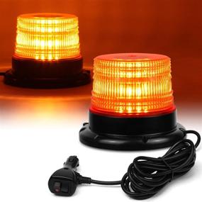 img 4 attached to 🚦 LED Strobe Light: Amber 40 LED Safety Flashing Beacon for Vehicle Forklift Truck Tractor Golf Carts UTV Car Bus - Magnetic and 16 ft Straight Cord