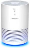 breath easy with langria's compact air purifier - 3 stage filtration, true hepa, portable, powerful and silent - white (model:epi080) logo