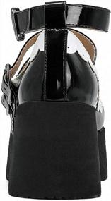 img 2 attached to Gothic Chic: Caradise Patent Mary Janes Wedge Shoes With Buckles For Women'S Cosplay