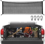 🚚 optimize your pickup truck bed with a durable cargo net - perfect organizational solution with 4 sturdy metal carabiner buckles - fit for safety and storage in silverdo, ford f150, gmc логотип