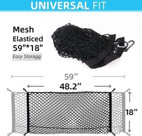 img 1 attached to 🚚 Optimize Your Pickup Truck Bed with a Durable Cargo Net - Perfect Organizational Solution with 4 Sturdy Metal Carabiner Buckles - Fit for Safety and Storage in Silverdo, Ford F150, GMC