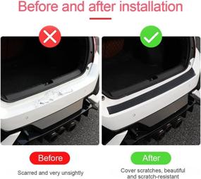 img 2 attached to 🚗 35 inch Universal Non-Slip Black Rubber Car Rear Bumper Guard Protector | Anti-Scratch & Abrasion Resistant | Trunk Door Sill Protector | Ideal for Most Cars | Car Exterior Accessories in Black