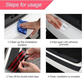img 1 attached to 🚗 35 inch Universal Non-Slip Black Rubber Car Rear Bumper Guard Protector | Anti-Scratch & Abrasion Resistant | Trunk Door Sill Protector | Ideal for Most Cars | Car Exterior Accessories in Black