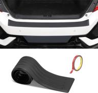🚗 35 inch universal non-slip black rubber car rear bumper guard protector | anti-scratch & abrasion resistant | trunk door sill protector | ideal for most cars | car exterior accessories in black logo