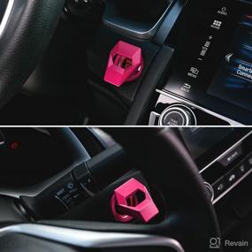 img 1 attached to Thenice Engine Start/Stop Push Button Cover Ring Lambo-Style Decoration Keyless Car Power Control Trim For 10Th Gen Honda Civic Accord XRV -Pink