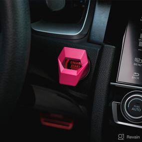 img 4 attached to Thenice Engine Start/Stop Push Button Cover Ring Lambo-Style Decoration Keyless Car Power Control Trim For 10Th Gen Honda Civic Accord XRV -Pink