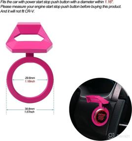 img 3 attached to Thenice Engine Start/Stop Push Button Cover Ring Lambo-Style Decoration Keyless Car Power Control Trim For 10Th Gen Honda Civic Accord XRV -Pink