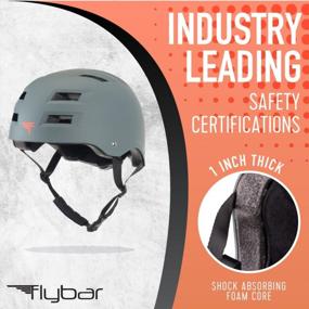 img 3 attached to Регулируемый легкий многоцелевой спортивный шлем для детей и взрослых — двойной сертификат для скейтбординга, катания на роликах, пого, электроскутера, сноуборда и многого другого — шлем Flybar