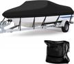 600d marine grade polyester waterproof boat cover - all weather protection for v-hull, tri-hull, pro-style, and fishing boats, heavy duty and durable logo