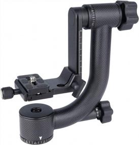 img 4 attached to Heavy Duty Carbon Fiber Panoramic Gimbal Tripod Head For DSLR SLR Cameras, Camcorders With Telephoto Lenses - 360 Degree Movable, Arca-Swiss STD 1/4” Quick Release Plate & Level Vial By Annsm