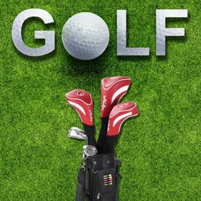 img 1 attached to Дополните свой комплект клюшек для гольфа винтажными полиуретановыми чехлами из трех частей LONGCHAO'S