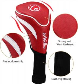 img 2 attached to Complete Your Golf Club Set With LONGCHAO'S 3-Piece Vintage PU Headcovers