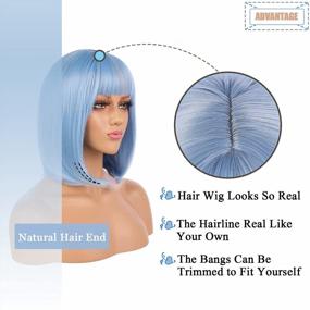 img 1 attached to Get A Chic And Colorful Look With ENilecor Synthetic Short Bob Wig- Perfect For Parties And Cosplay!