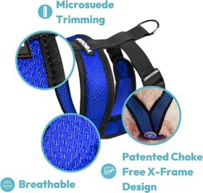 img 2 attached to Gooby Comfort X Head In Harness - Blue, Medium - No Pull Small Dog Harness, Patented Choke-Free X Frame - Perfect On The Go Dog Harness For Medium Dogs No Pull Or Small Dogs For Indoor And Outdoor Use