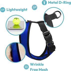 img 1 attached to Gooby Comfort X Head In Harness - Blue, Medium - No Pull Small Dog Harness, Patented Choke-Free X Frame - Perfect On The Go Dog Harness For Medium Dogs No Pull Or Small Dogs For Indoor And Outdoor Use