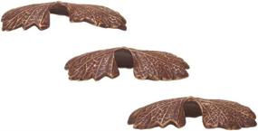 img 1 attached to 🍃 Set of 3 Plecoceramics Aquarium Ceramic Leaves - Natural-Looking Decor for Shrimp Habitat - Ideal Hiding Cave for Small Fish Fry and Invertebrates
