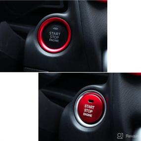 img 1 attached to 🚗 Red Engine Start Stop Push Button Cover Trim and Surrounding Decorative Ring For Mazda 2 3 6 CX-3 CX-4 CX-5 CX-9 MX-5 Ignition Starter Switch Knob Decoration Sticker (Thor-Ind Car)