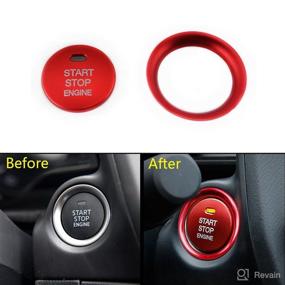 img 3 attached to 🚗 Red Engine Start Stop Push Button Cover Trim and Surrounding Decorative Ring For Mazda 2 3 6 CX-3 CX-4 CX-5 CX-9 MX-5 Ignition Starter Switch Knob Decoration Sticker (Thor-Ind Car)