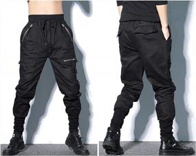 img 1 attached to Приготовьтесь к стильной пробежке с мужскими брюками-шароварами MOKEWEN Streetwear Cargo