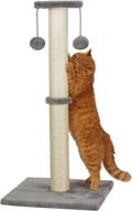 🐱 peekab 32" tall cat scratching post: sisal rope scratcher tree with plush platform and interactive ball toys logo