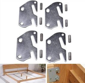 img 4 attached to 4 PCS Wooden Bed Frame Bracket Headboard Footboard #10 Hook Plate - Tiewards