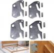 4 pcs wooden bed frame bracket headboard footboard #10 hook plate - tiewards logo