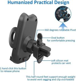 img 1 attached to 📱 HUYVMAY Car Vent Phone Holder – 360 Degree Rotatable Universal Mount for iPhone 13/12/11 Pro/XS Mas/XR/8/7 Plus Samsung Pixel Phone, 3.5-6.8 Inches